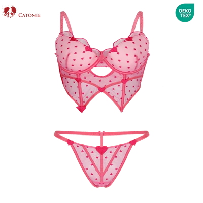 Pink Red Lace Underwear